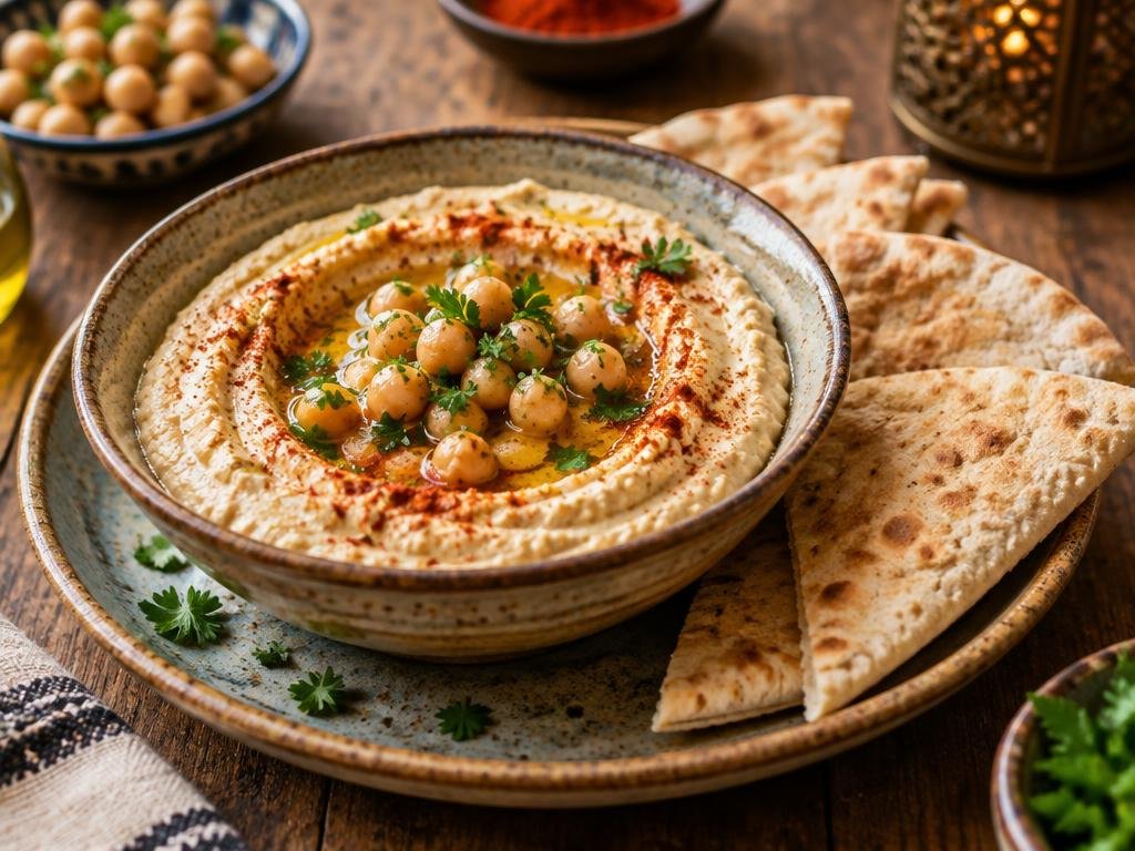 Hummus com azeite
